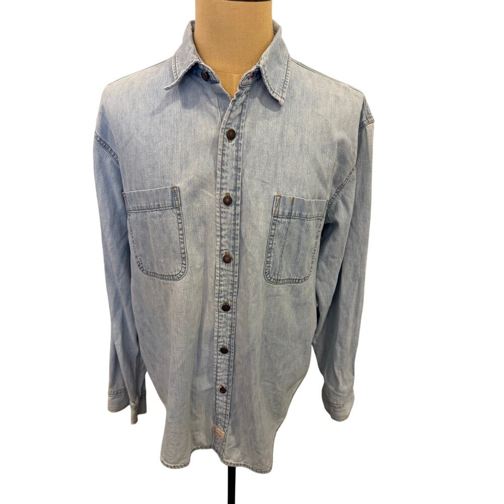 Vintage Levi's Stauss Denim Button Down Long Sleeve Shirt Men XL Y2K